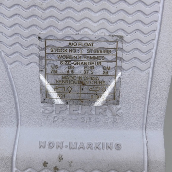 Sperry Top-Sider Shoes Women's 7 White Authentic Original Float Boat Non-Marking - Picture 11 of 13